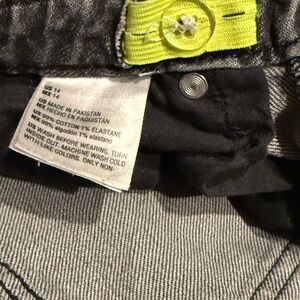 Gray and Black Denim Jeans girls size 14
Wide leg